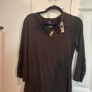 GAP Dark Brown Polo Shirt 3/4 Sleeves